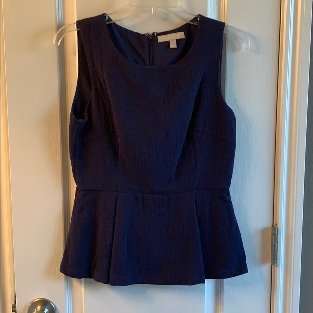 Navy peplum top